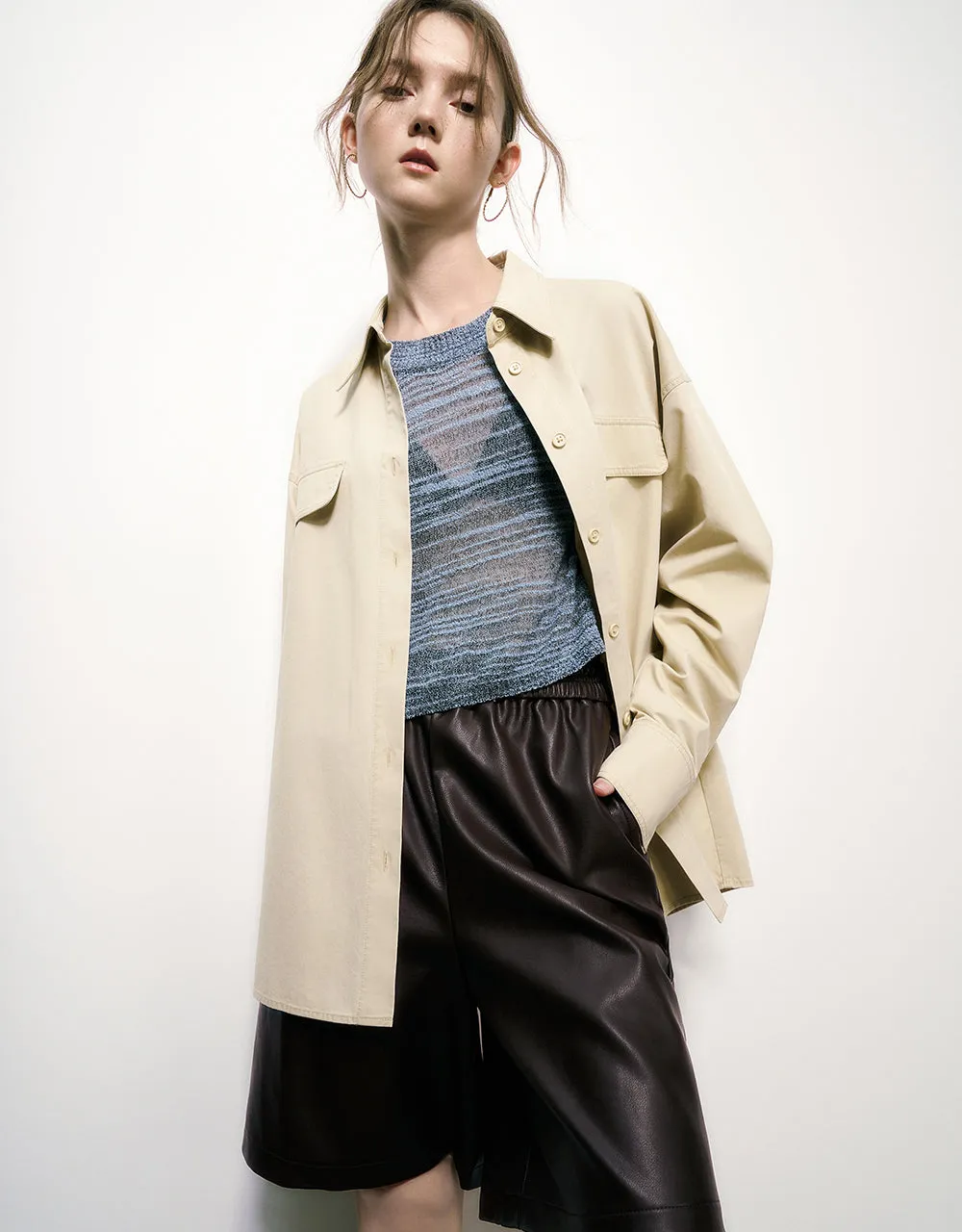 Button Up Straight Shirt sold by Urban Revivo product image thumbnail 3