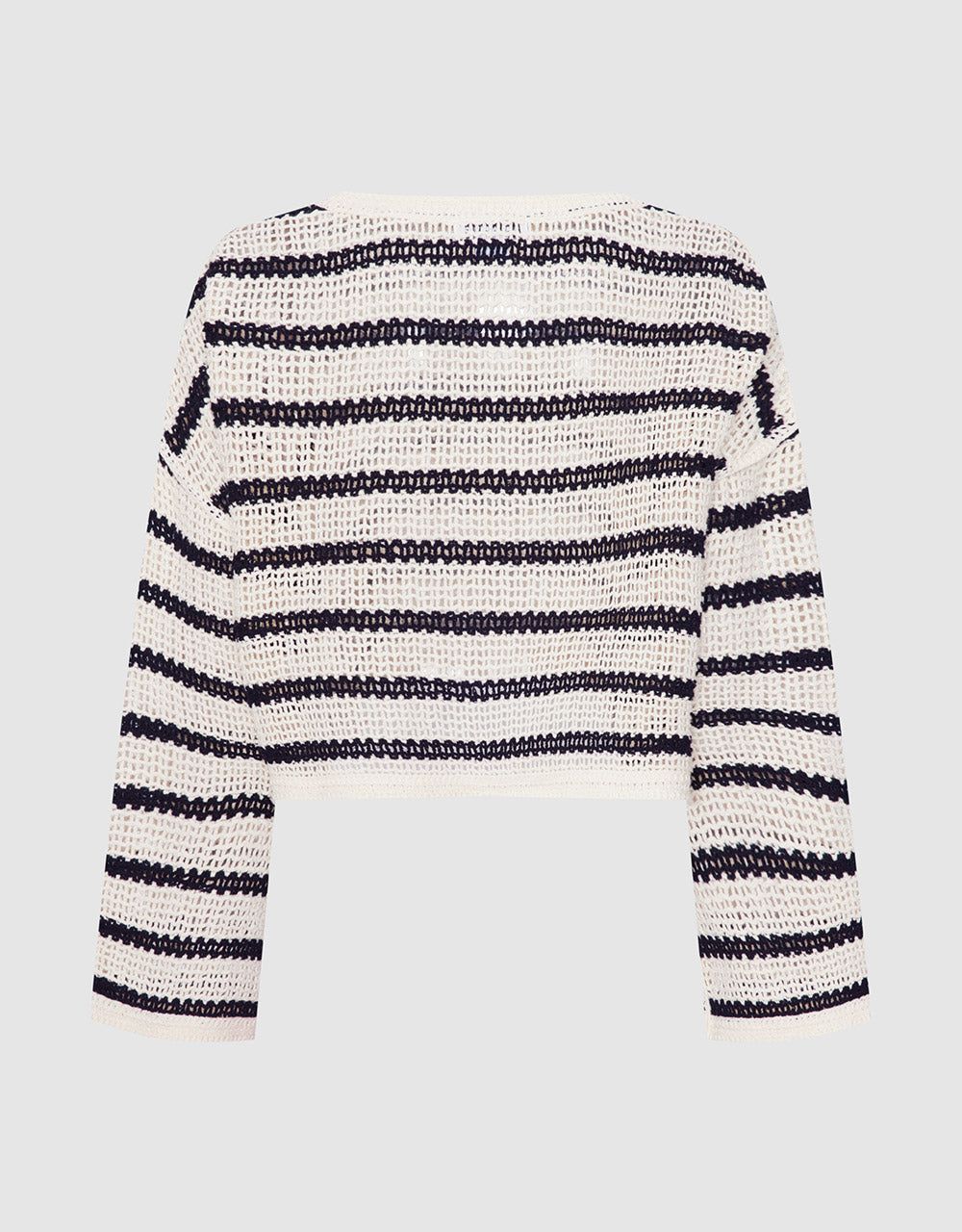 Striped Pointelle Crop Knitted Top sold by Urban Revivo product image thumbnail 4