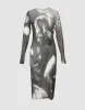 Ruched Printed Midi Dress sold by Urban Revivo