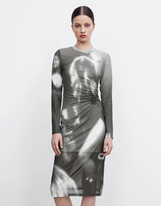 Ruched Printed Midi Dress sold by Urban Revivo