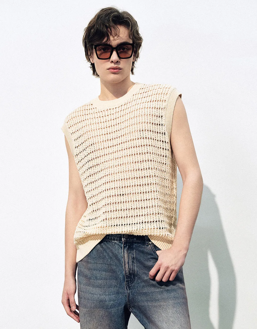 Crew Neck Knitted Tank Top sold by Urban Revivo