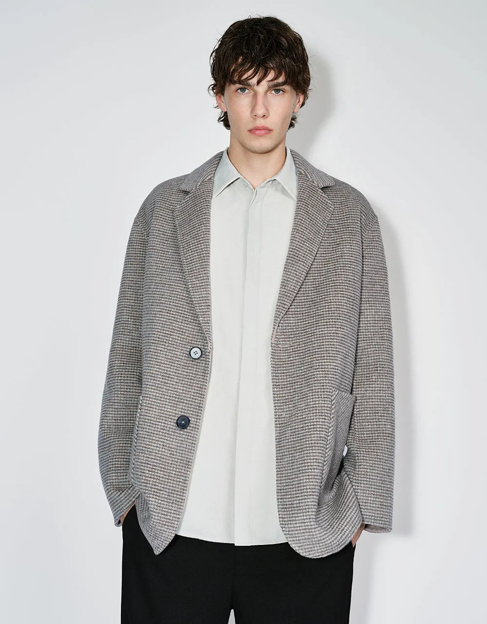 Notch Lapel Woolen Coat sold by Urban Revivo