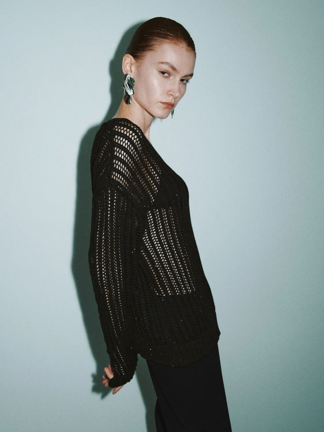 Crew Neck Loose Knitted T-Shirt sold by Urban Revivo product image thumbnail 3