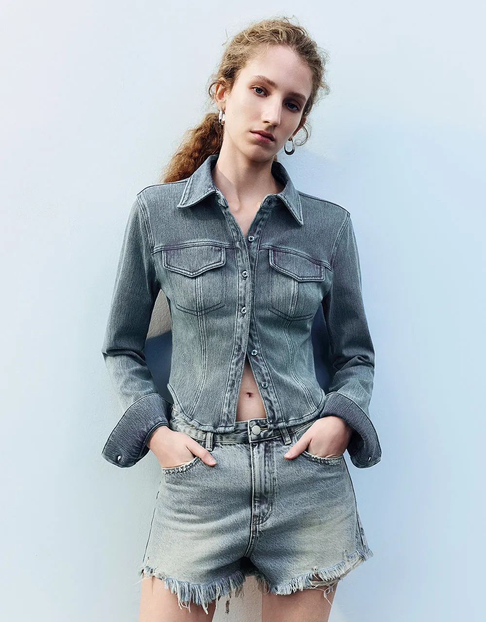 Button Up Denim Shirt sold by Urban Revivo