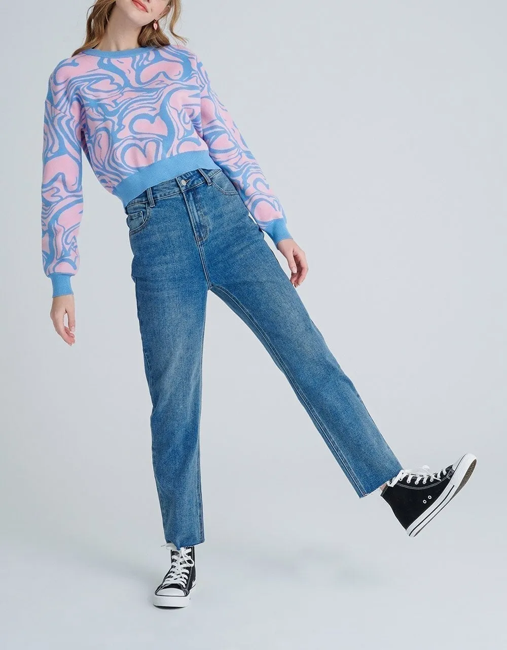 Heart Pattern Jacquard Sweater sold by Urban Revivo product image thumbnail 4