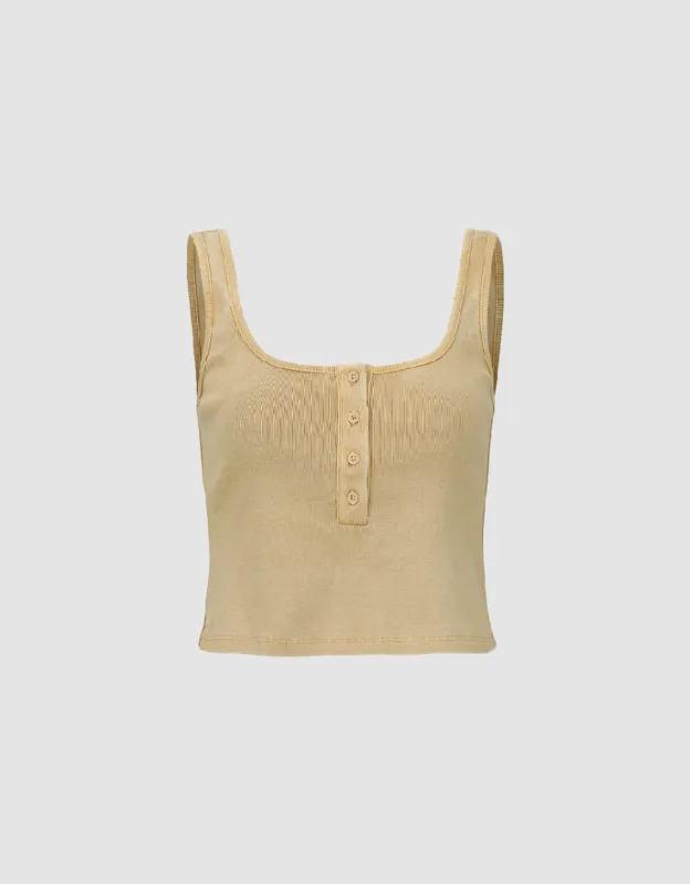 U Neck Knitted Tank Top sold by Urban Revivo