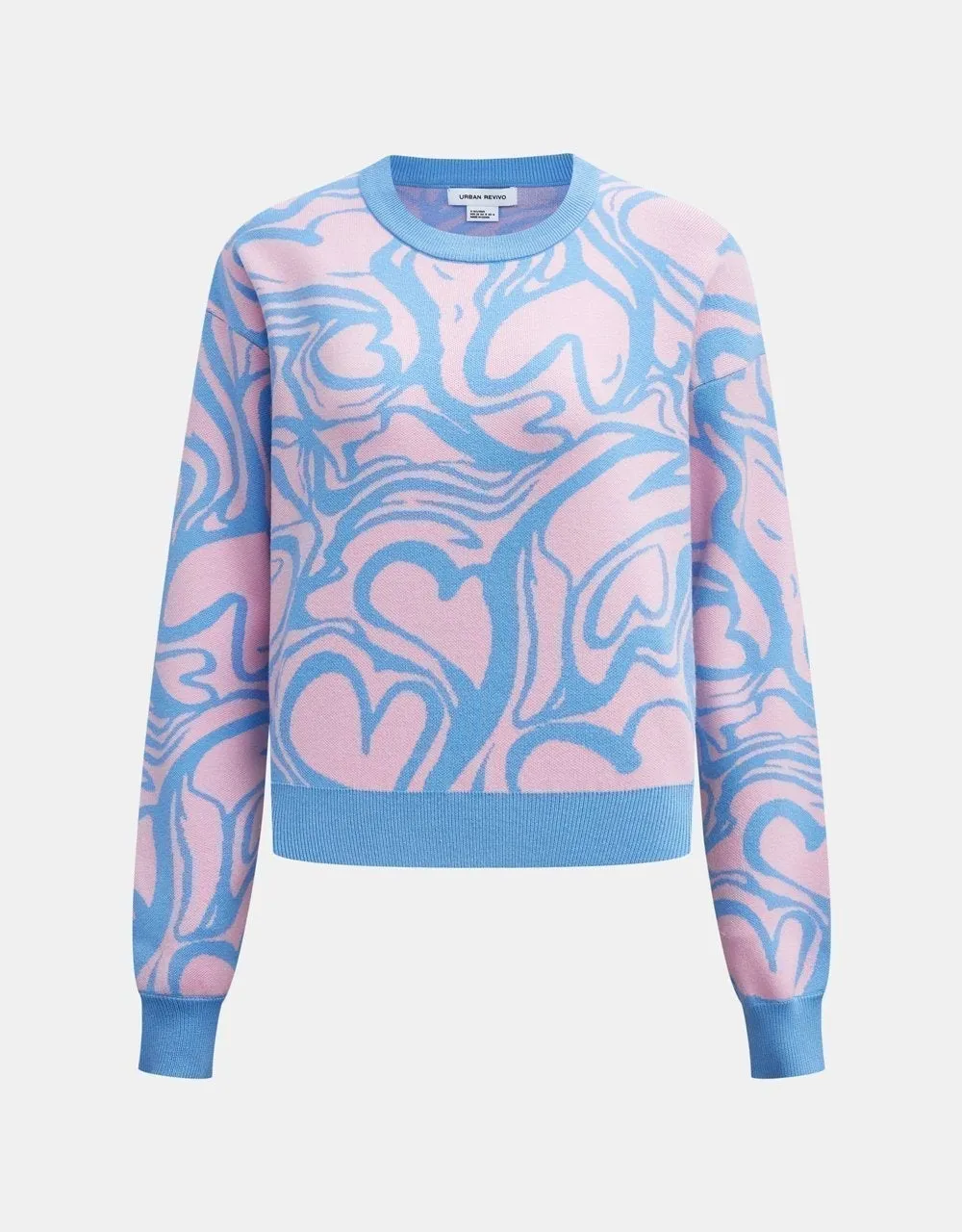 Heart Pattern Jacquard Sweater sold by Urban Revivo