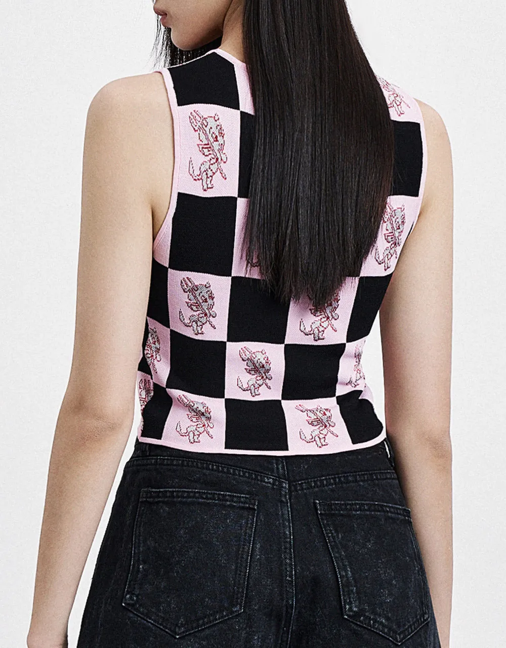 Hot Stuff Checkered Knitted Vest sold by Urban Revivo product image thumbnail 4
