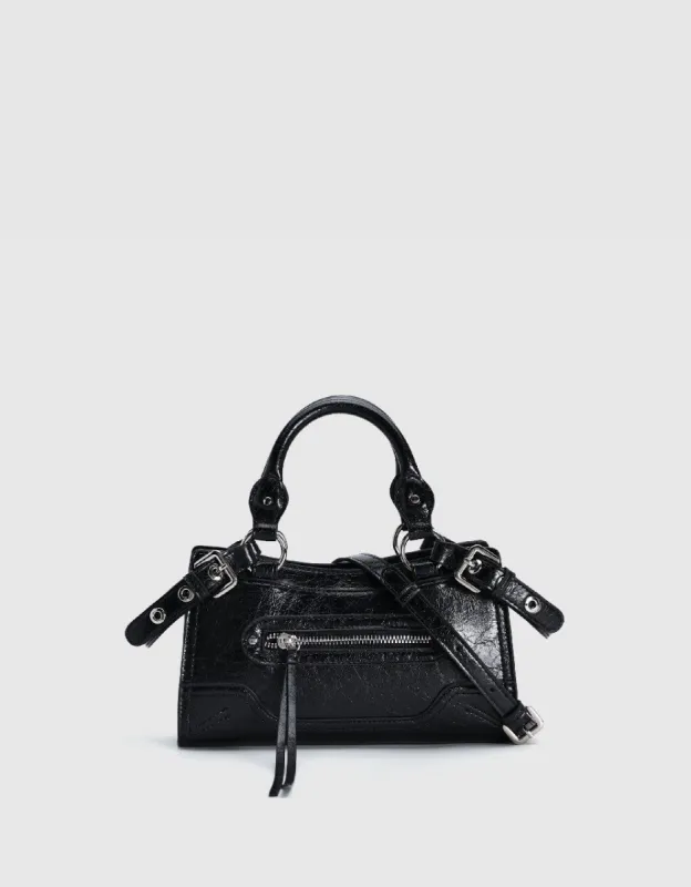 Buckles Décor Vegan Leather Shoulder Bag made by Urban Revivo