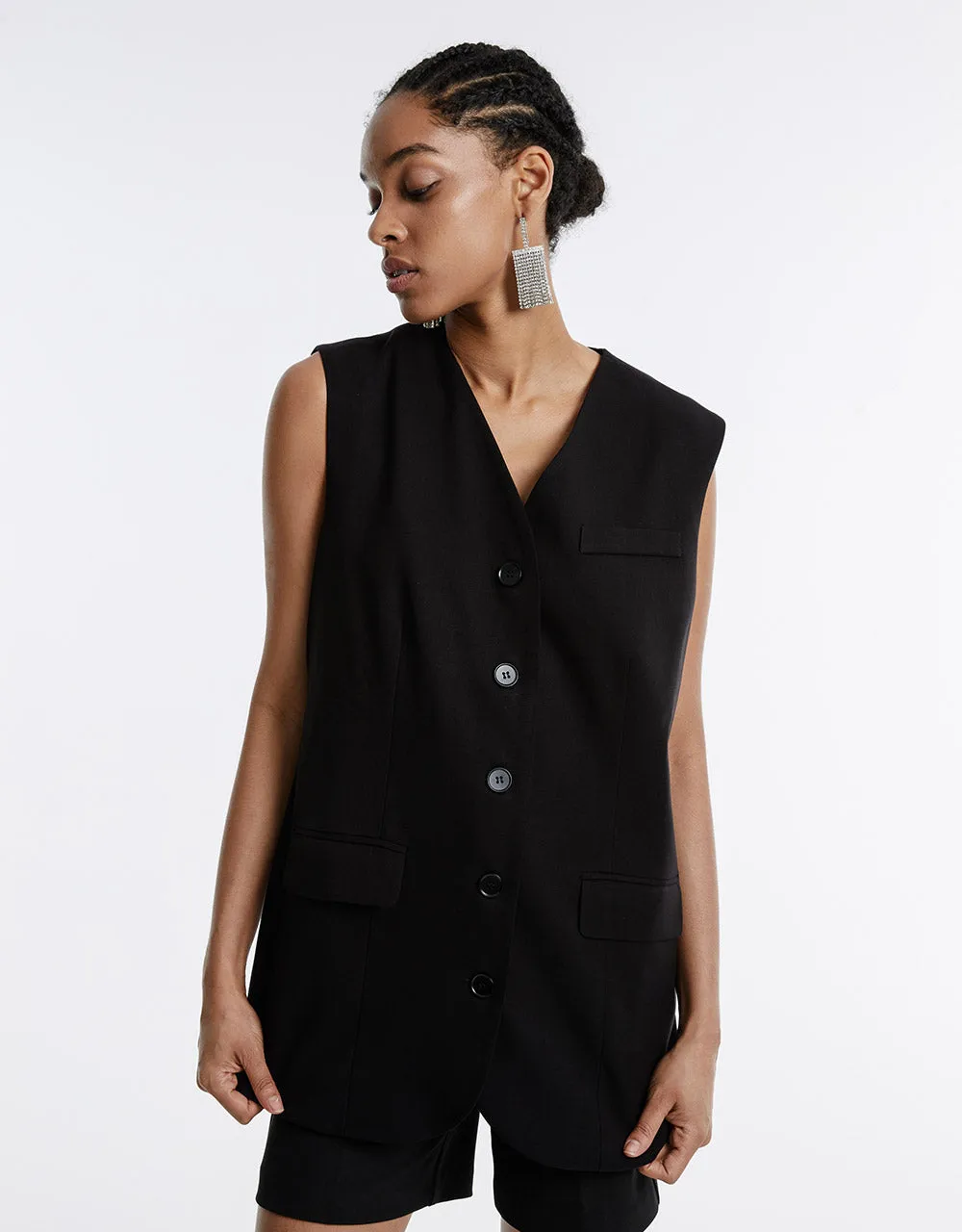 Plain Button Up Vest sold by Urban Revivo product image thumbnail 3
