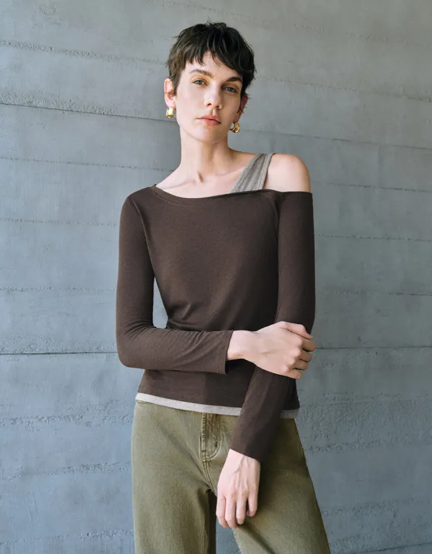 One Shoulder Straight T-Shirt sold by Urban Revivo