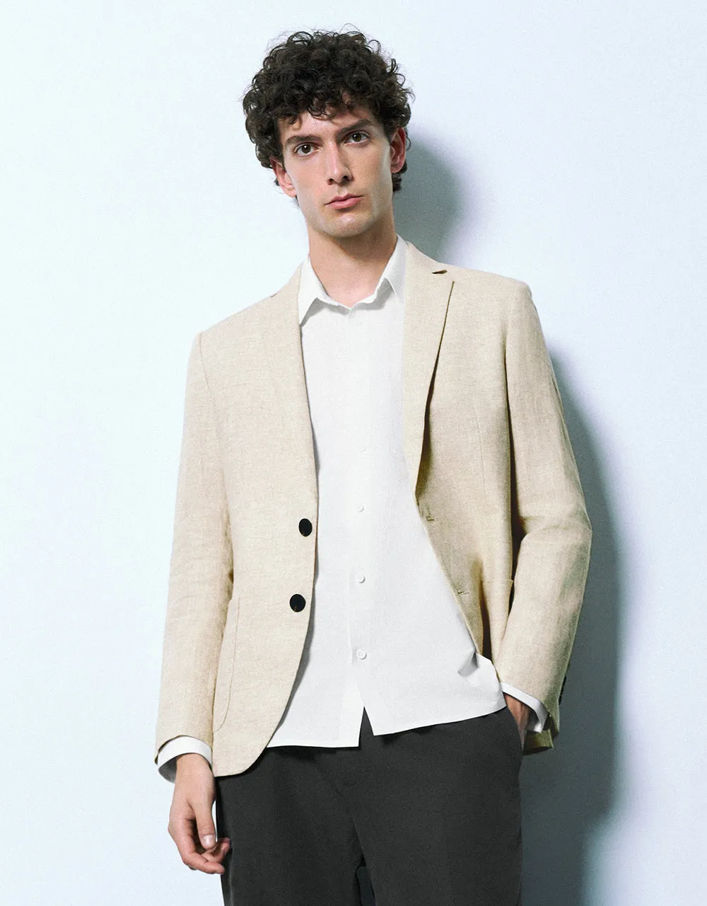Notch Lapel Straight Blazer sold by Urban Revivo