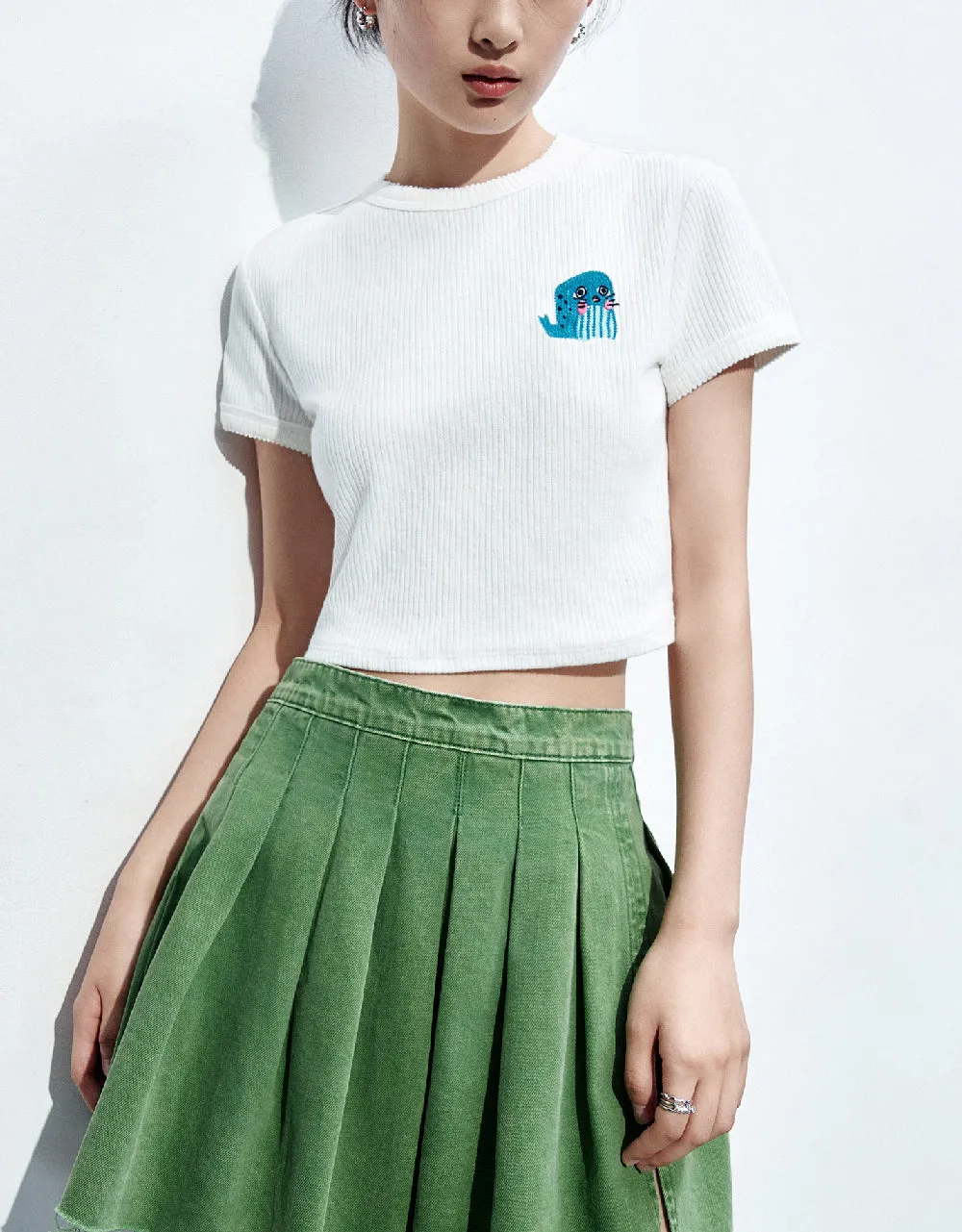 Crew Neck Knitted T-Shirt sold by Urban Revivo product image thumbnail 2