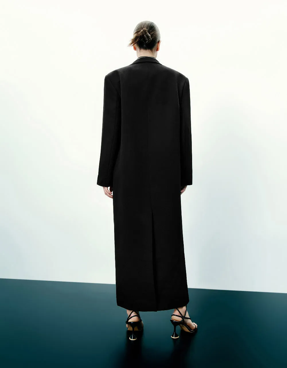 Peaked Lapel Long Coat sold by Urban Revivo product image thumbnail 4