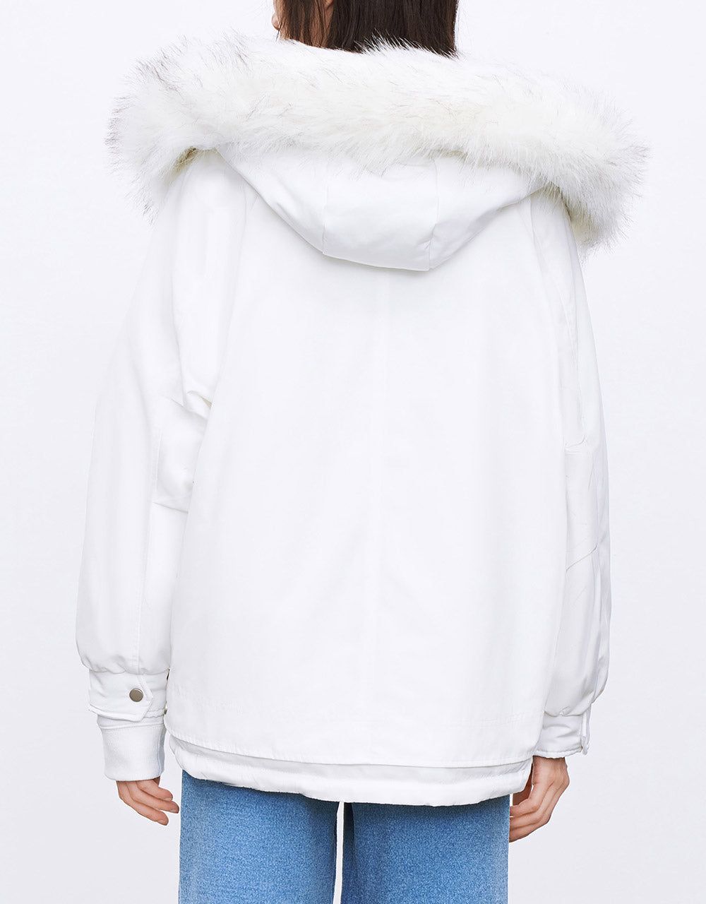 Fuzzy Trim Hooded Winter Coat sold by Urban Revivo product image thumbnail 4