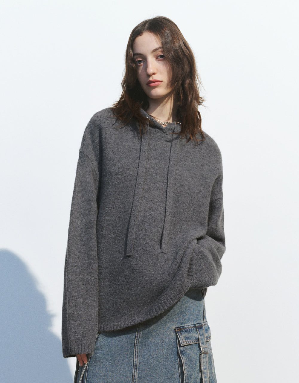 Drop Shoulder Sleeve Hooded Sweater sold by Urban Revivo