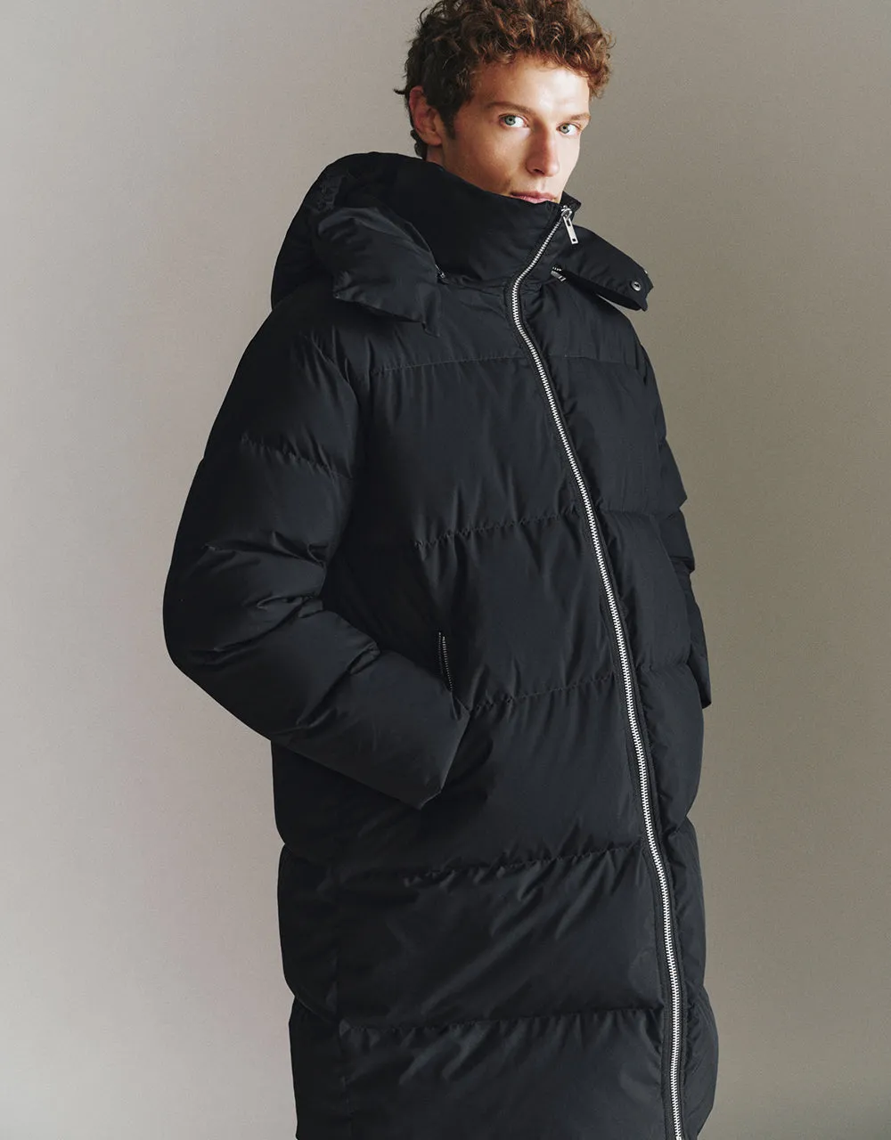 Zipper Front Hooded Down Jacket sold by Urban Revivo product image thumbnail 2