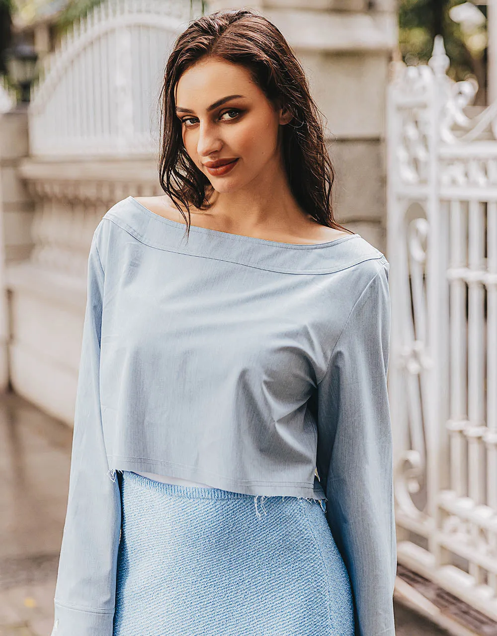 Off-Shoulder Overhead Shirt sold by Urban Revivo product image thumbnail 5