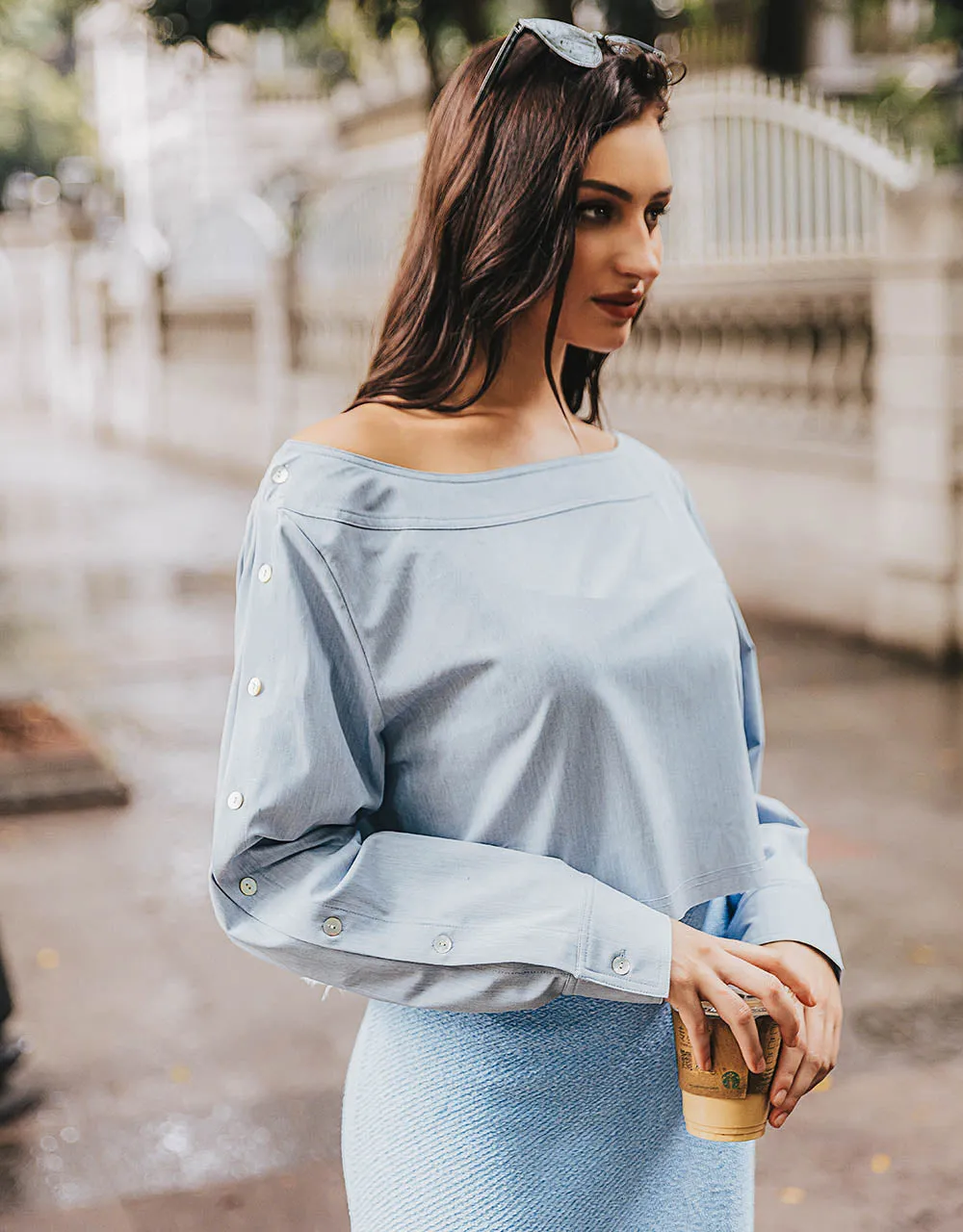 Off-Shoulder Overhead Shirt sold by Urban Revivo product image thumbnail 2