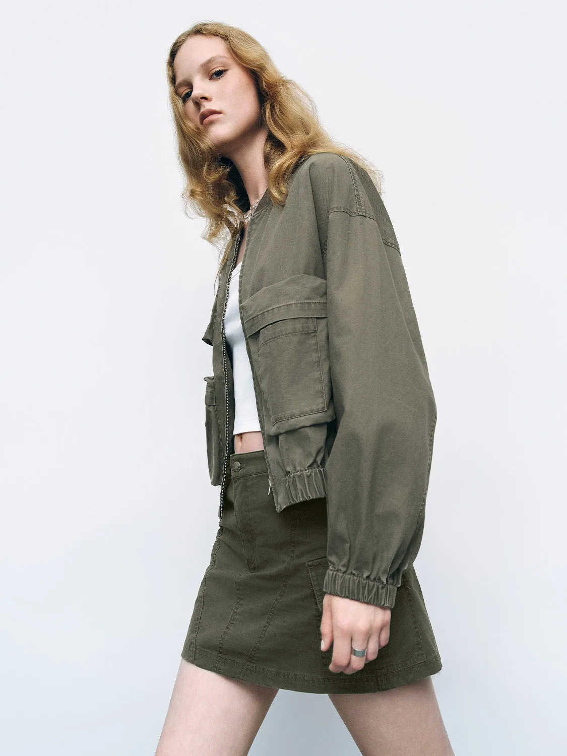 Zipper Front Oversized Jacket sold by Urban Revivo product image thumbnail 3