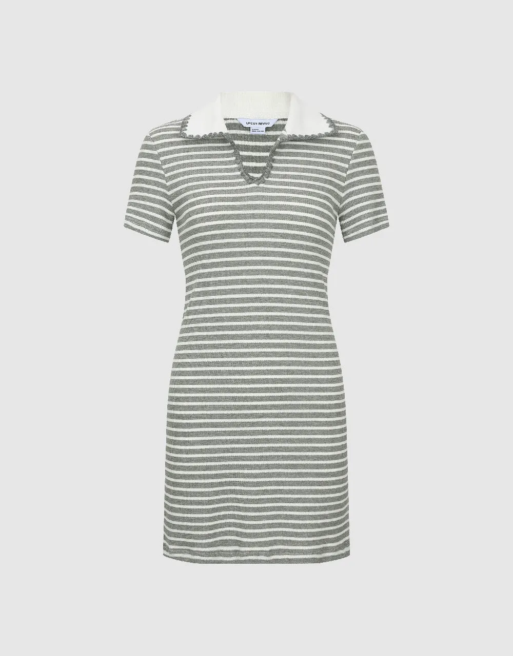 Striped Lapel A-Line Dress sold by Urban Revivo product image thumbnail 2