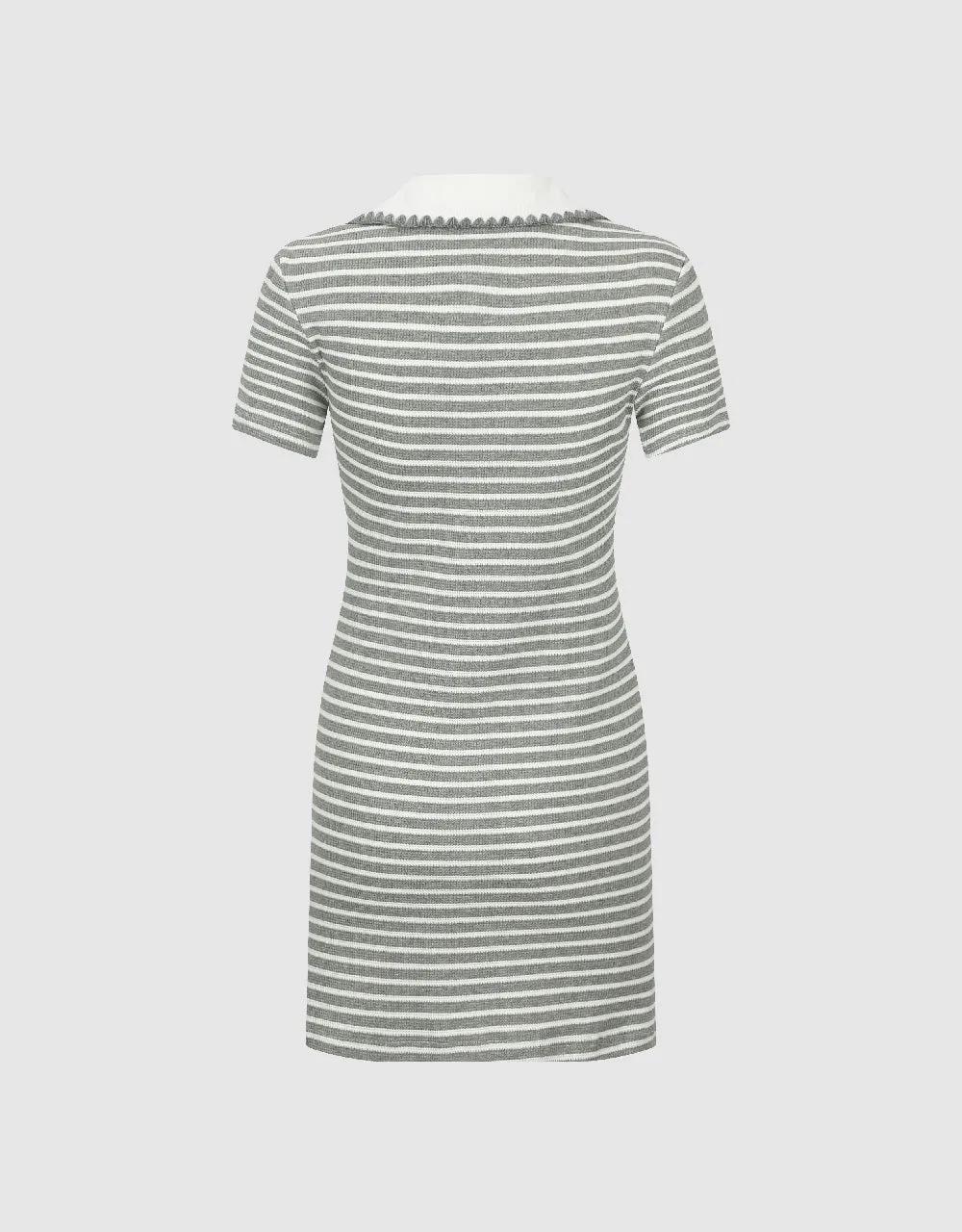 Striped Lapel A-Line Dress sold by Urban Revivo product image thumbnail 5