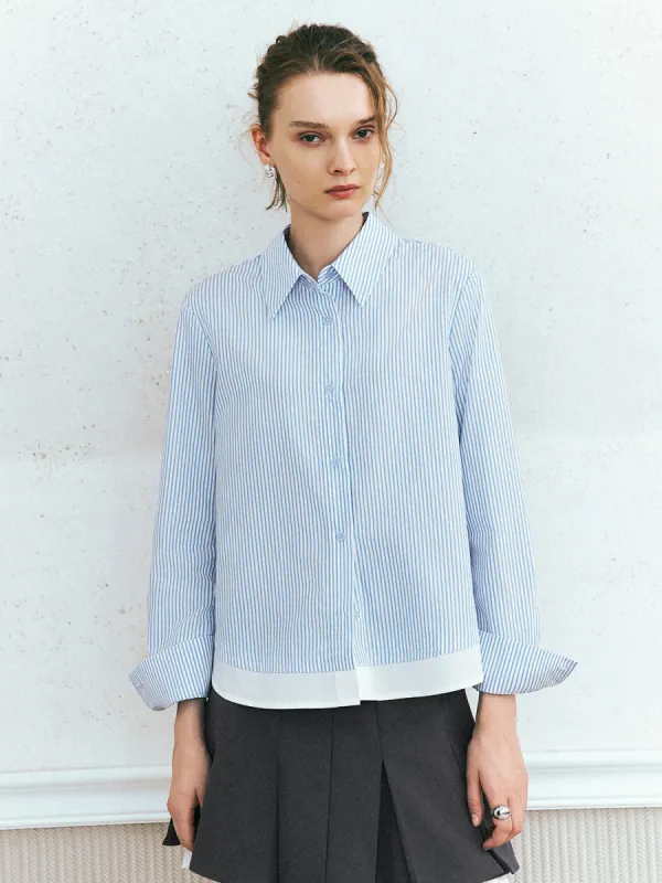 2 In 1 Striped Loose Shirt made by Urban Revivo