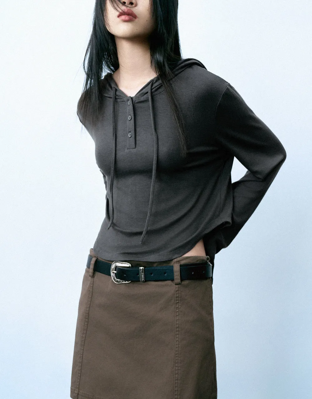 Hooded Straight Knitted T-Shirt sold by Urban Revivo product image thumbnail 2