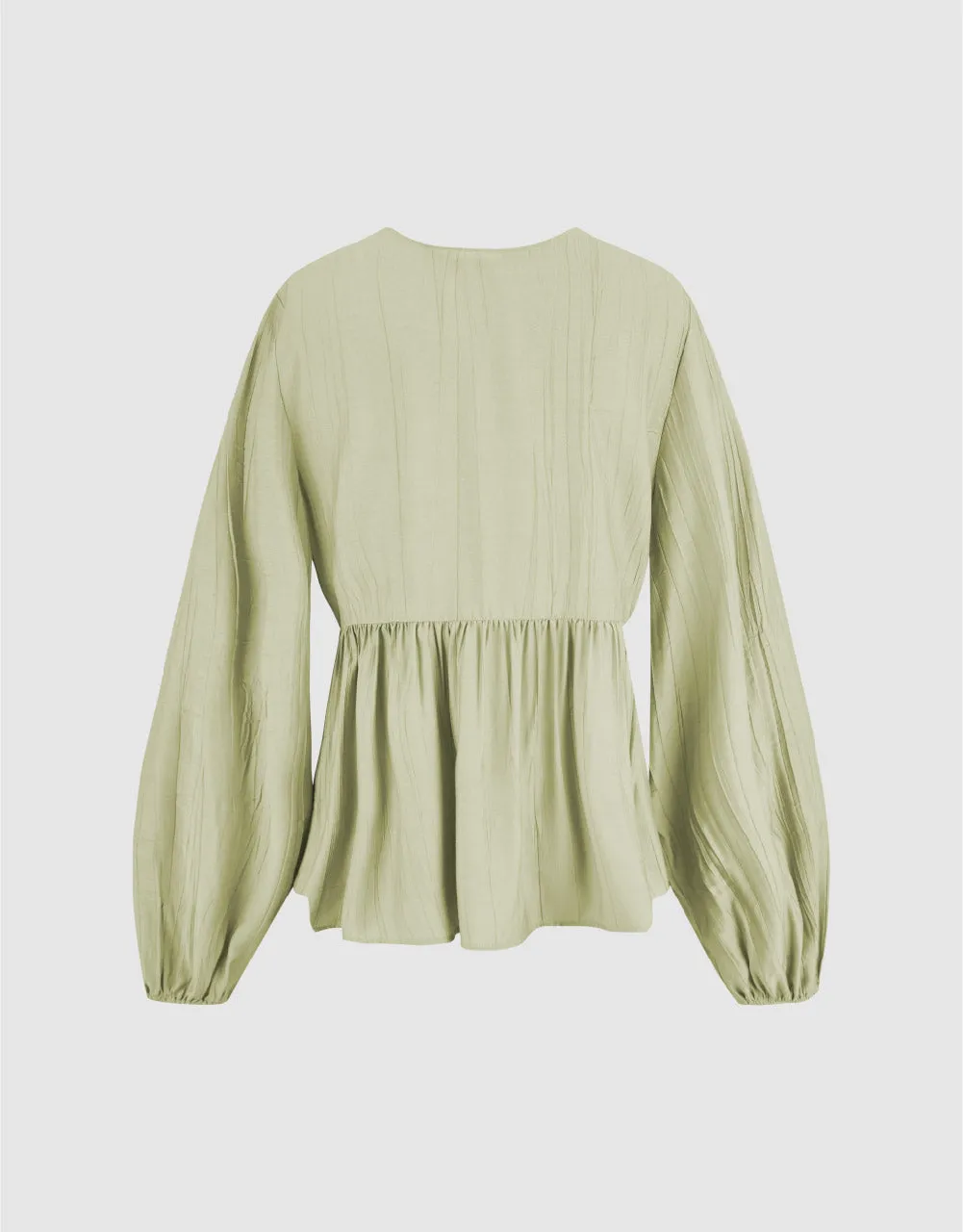 Tie Front Ruched V-Neck Blouse sold by Urban Revivo product image thumbnail 5