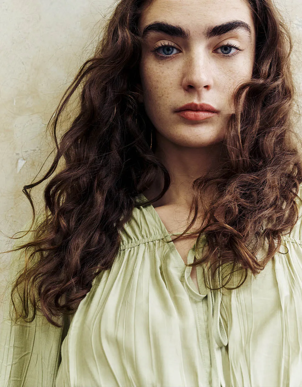 Tie Front Ruched V-Neck Blouse sold by Urban Revivo product image thumbnail 4