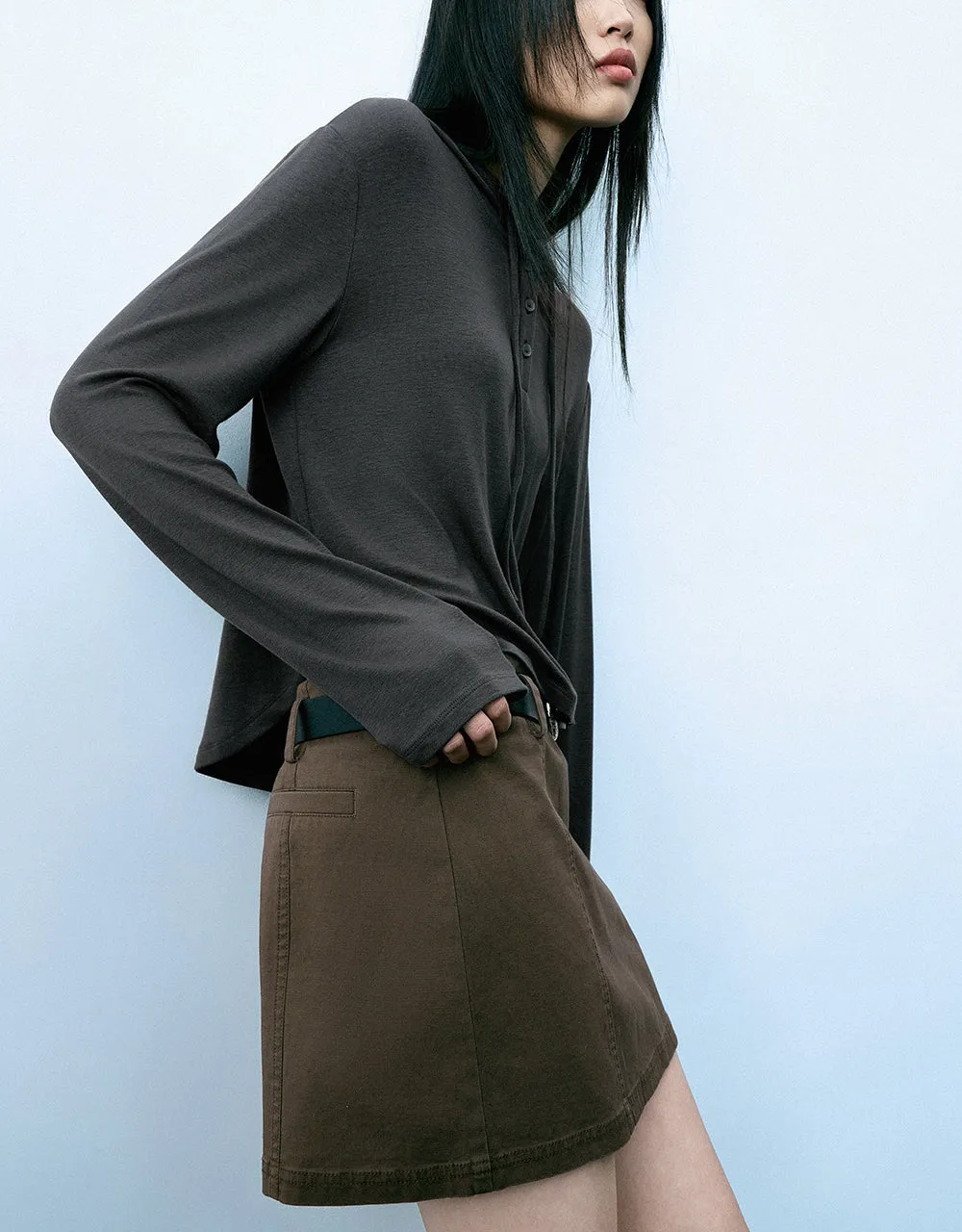 Hooded Straight Knitted T-Shirt sold by Urban Revivo product image thumbnail 3