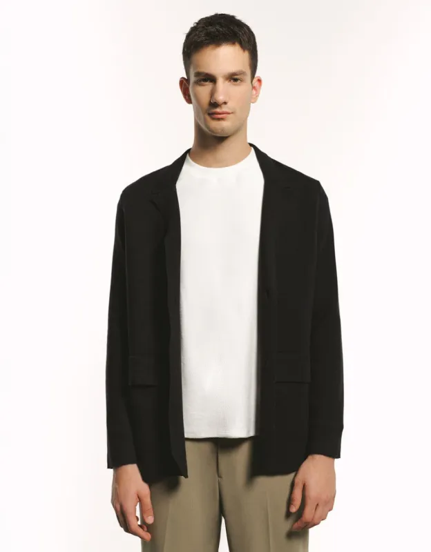 Notch Lapel Tailored Knitted Cardigan sold by Urban Revivo