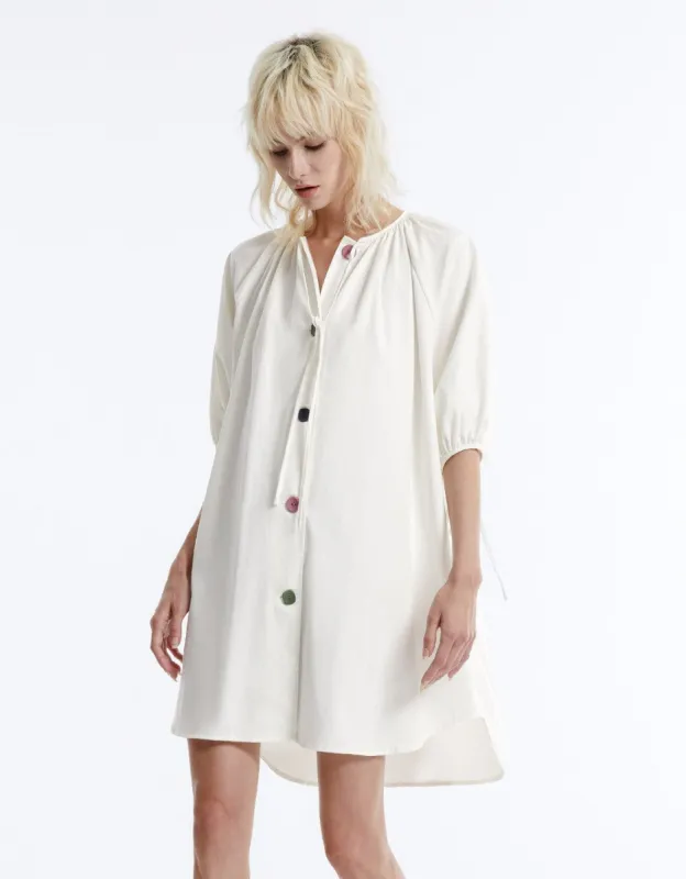Tie Front Button Up Dress sold by Urban Revivo