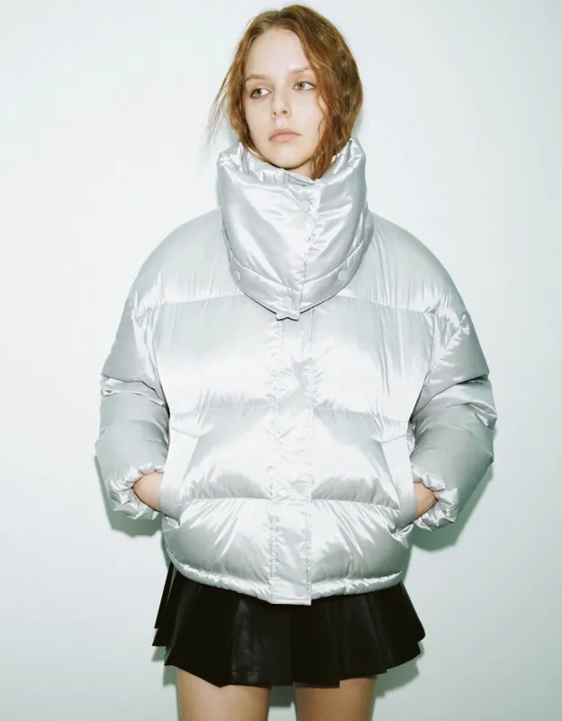 Loose Straight Stand Collar Puffer Jacket sold by Urban Revivo