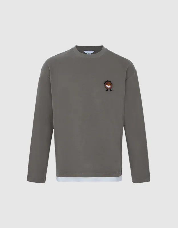 Combination Embroidered Sweatshirt sold by Urban Revivo