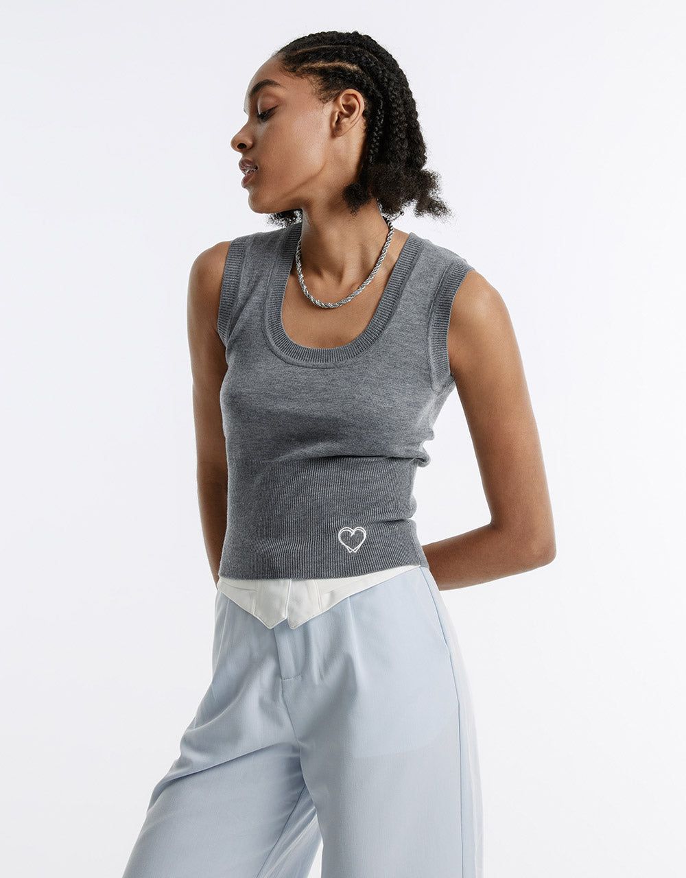 Heart Embroidery Tank sold by Urban Revivo product image thumbnail 2