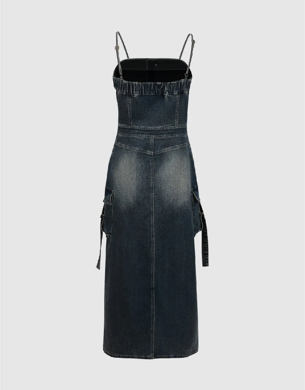 Skinny Off-Shoulder Cami Denim Dress sold by Urban Revivo product image thumbnail 5