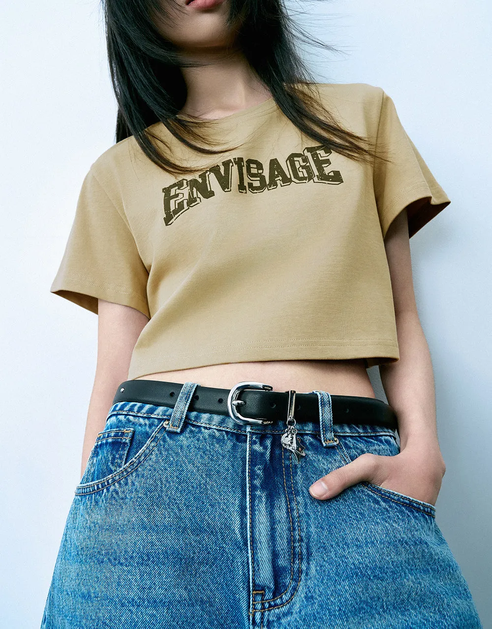 Letter Printed Crew Neck Loose T-Shirt sold by Urban Revivo product image thumbnail 3