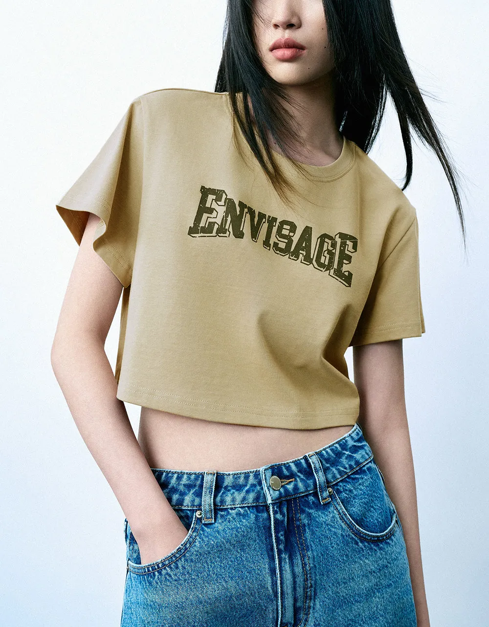 Letter Printed Crew Neck Loose T-Shirt sold by Urban Revivo product image thumbnail 2