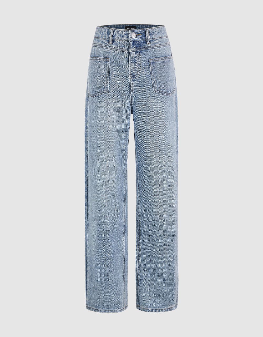 Front Pocket Straight Jeans sold by Urban Revivo