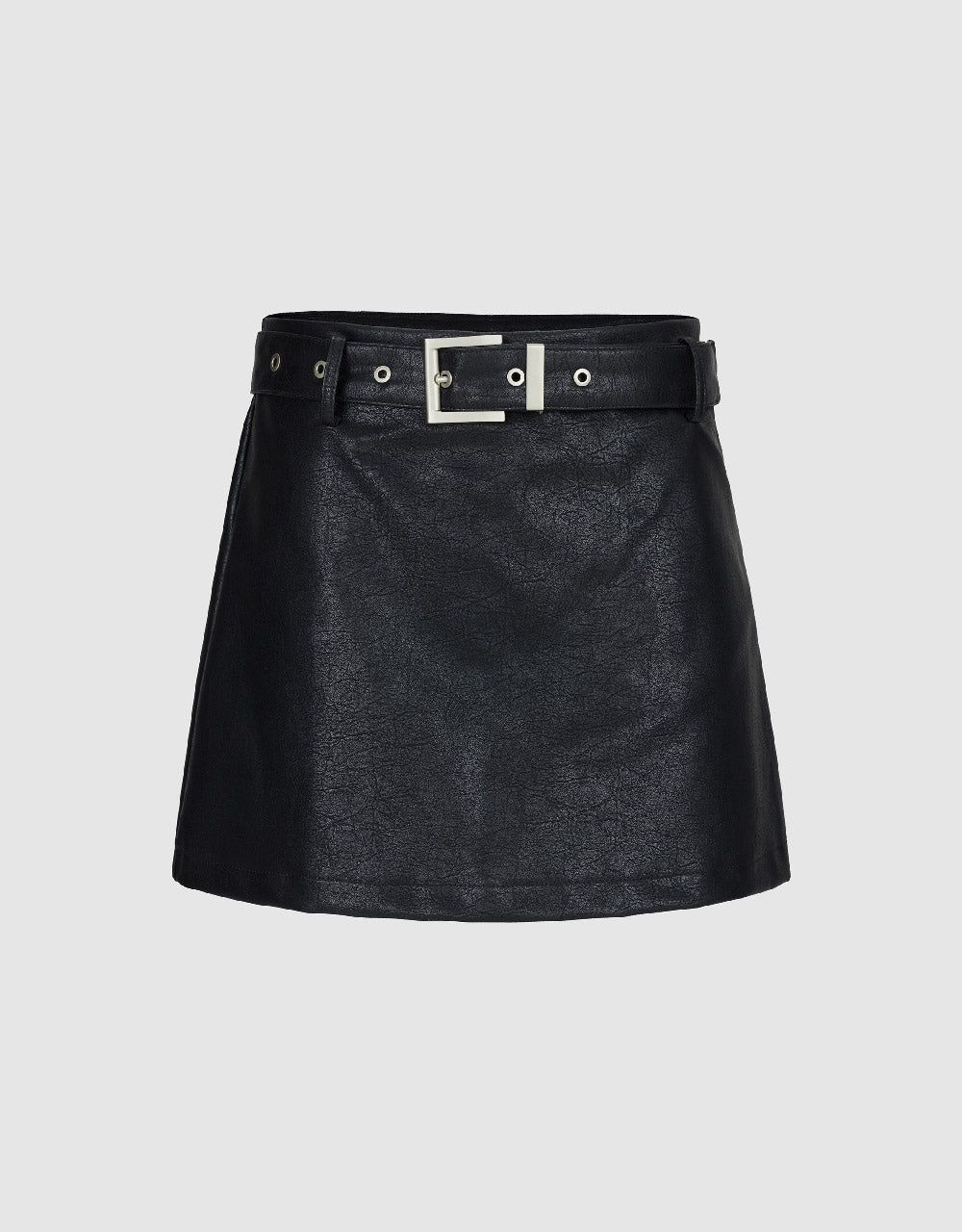 Vegan Leather Mini A-Line Skirt sold by Urban Revivo
