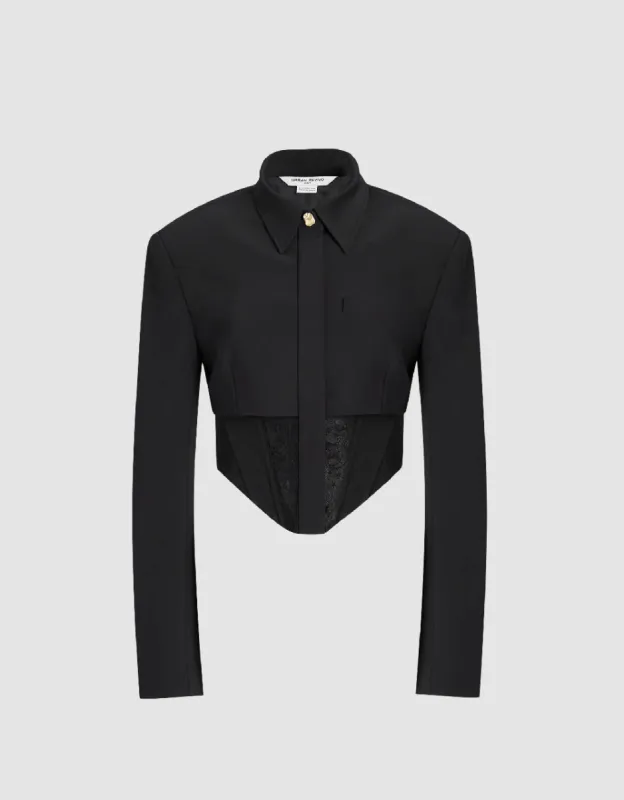 Cropped Straight Shirt sold by Urban Revivo