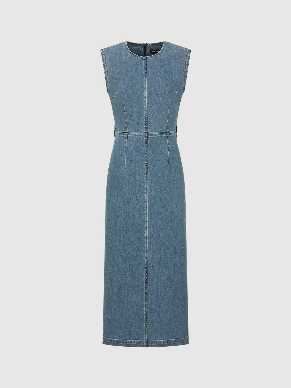Sleeveless Crew Neck Denim Dress sold by Urban Revivo product image thumbnail 2