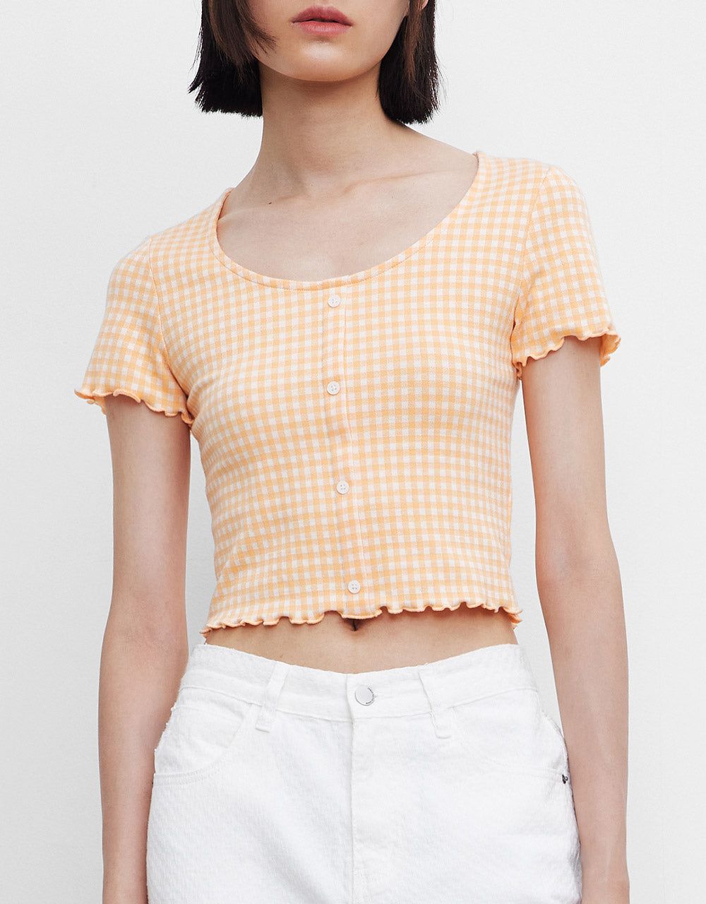 Checkered Crop T-Shirt sold by Urban Revivo product image thumbnail 2