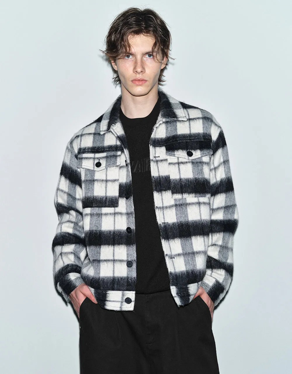 Plaid Woolen Straight Jacket sold by Urban Revivo