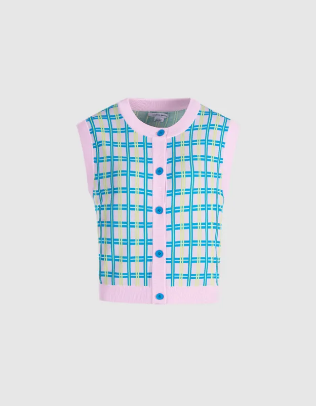 Plaid Knitted Vest sold by Urban Revivo