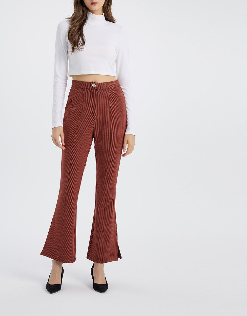Split Hem Flare Leg Pants sold by Urban Revivo product image thumbnail 2