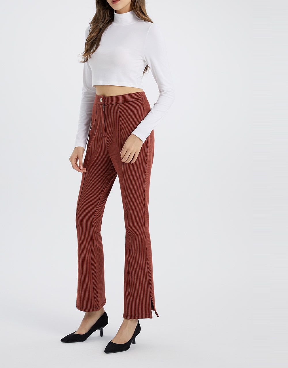 Split Hem Flare Leg Pants sold by Urban Revivo product image thumbnail 4