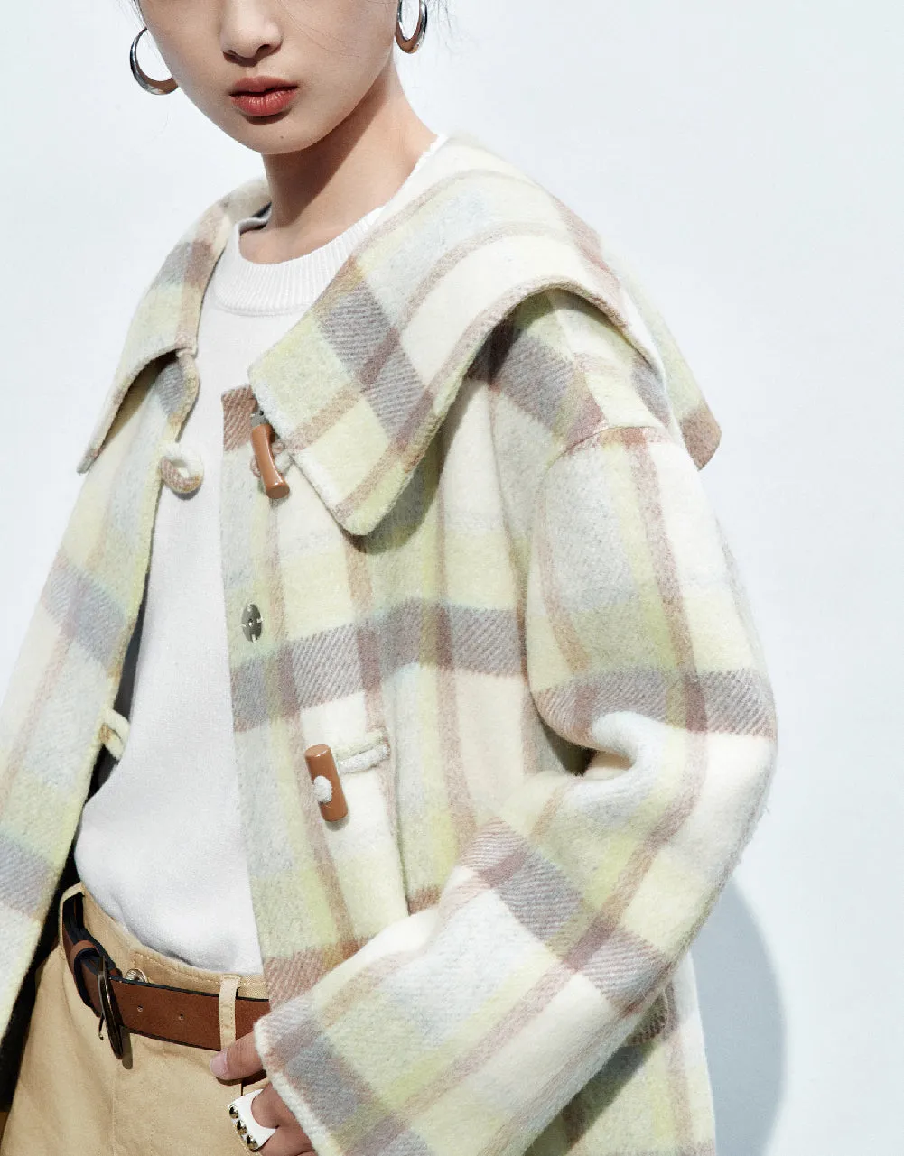 Plaid Straight Furry Coat sold by Urban Revivo product image thumbnail 5