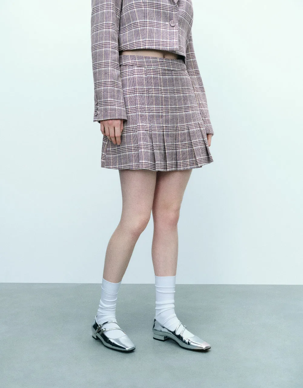 Plaid Mini A-Line Skirt sold by Urban Revivo product image thumbnail 4